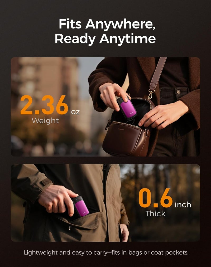 OCOOPA Dual-Sided Hand Warmers Rechargeable 2 Pack, Stocking Stuffers for Men Women Teens Boys Girls, White Elephant Gifts for Adults, Gifts for Men Wp, Heated Gloves Must Have, Hunting Essentials - Image 5